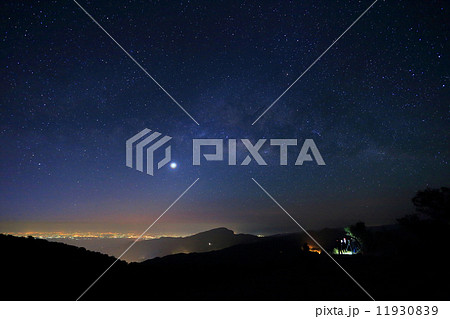 Landscape of Milky Way beautiful sky on Doi Inthanon mountain, C 11930839