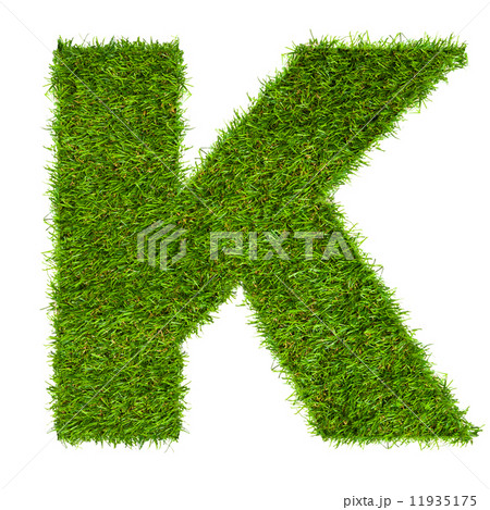 Letter K made of green grass isolated on white Letter K made of green grass isolated on white 11935175