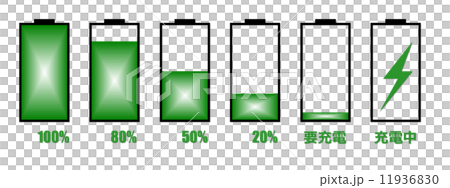 電池充電マークのイラスト素材