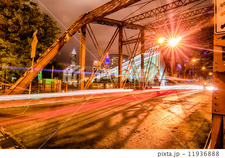 Cleveland. Image of Cleveland downtown at night 11936888