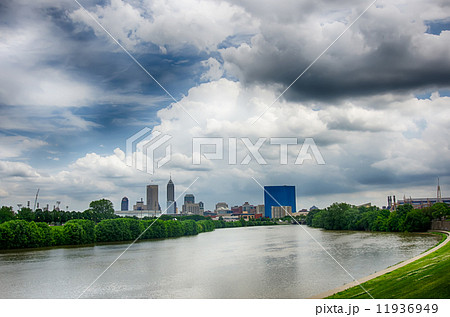 Indianapolis skyline. Panoramic image of Indianapolis skyline at Indianapolis skyline. Panoramic image of Indianapolis skyline at 11936949