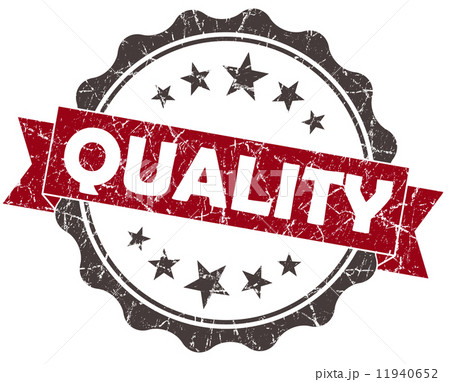 QUALITY red grunge vintage seal isolated on white 11940652