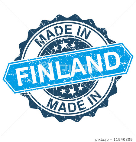 Made in Finland vintage stamp isolated on white background 11940809