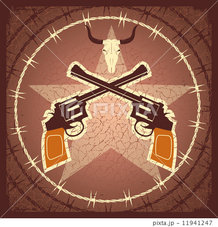 WEstern poster with guns and bull skull WEstern poster with guns and bull skull 11941247