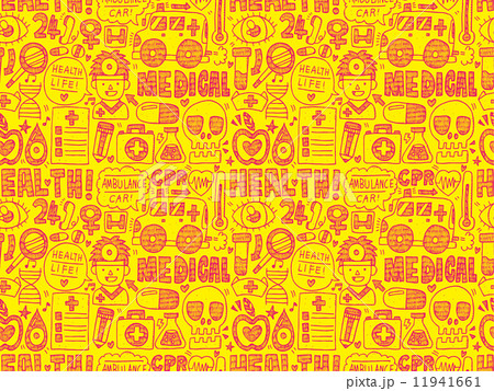 seamless doodle medical pattern 11941661