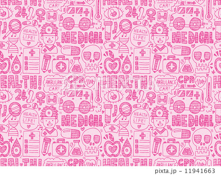 seamless doodle medical pattern 11941663