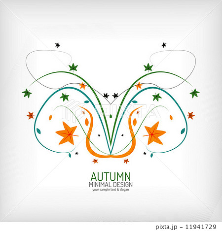 Autumn swirl lines and leaves on white Autumn swirl lines and leaves on white 11941729