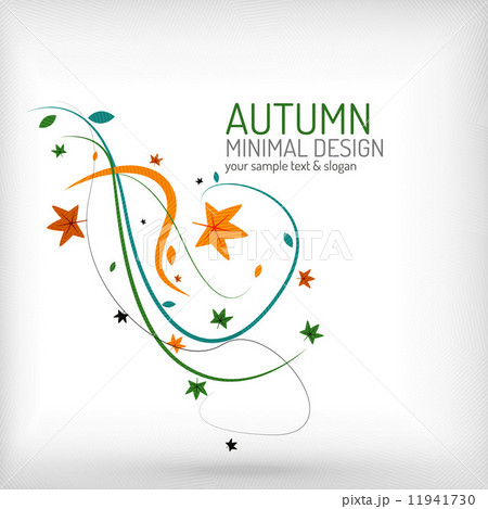 Autumn swirl lines and leaves on white Autumn swirl lines and leaves on white 11941730