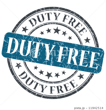 duty free blue round grungy stamp isolated on white background 11942514