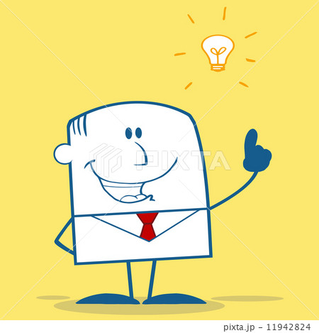 Businessman With A Bright Idea Monochrome Character On Yellow Background Businessman With A Bright Idea Monochrome Character On Yellow Background 11942824