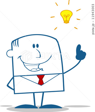 Happy Businessman With A Bright Idea Monochrome Happy Businessman With A Bright Idea Monochrome 11943003