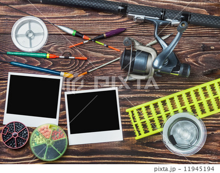 fishing tackle and photoframe 11945194