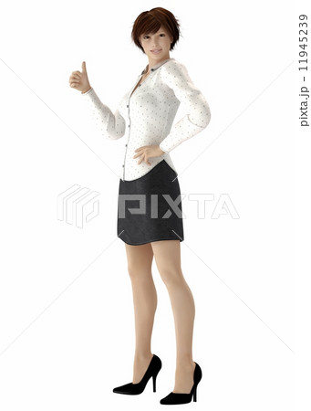 Gooサインするビジネスウーマン 3DCGイラスト素材 Gooサインするビジネスウーマン 3DCGイラスト素材 11945239