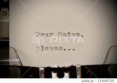 Text Dear madam typed on old typewriter 11948730