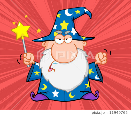 Angry Wizard With Magic Wand 11949762