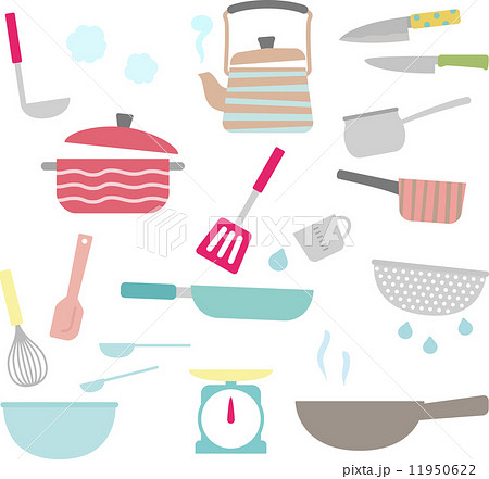 台所の調理器具のイラスト素材