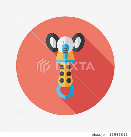 baby rattle flat icon with long shadow,EPS 10 baby rattle flat icon with long shadow,EPS 10 11951311