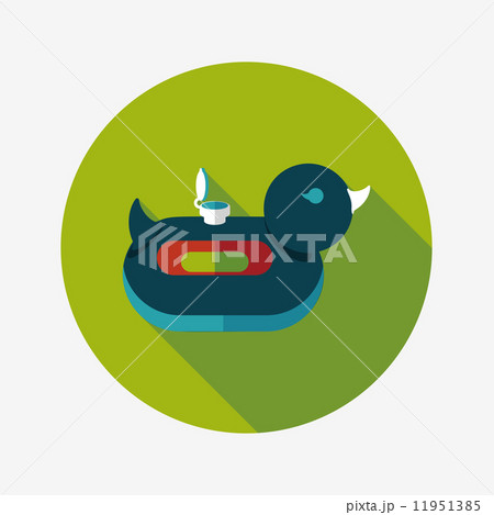 duck  Swim ring flat icon with long shadow,eps10 11951385
