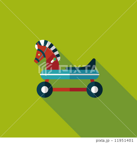 horse toy car flat icon with long shadow,eps10 11951401