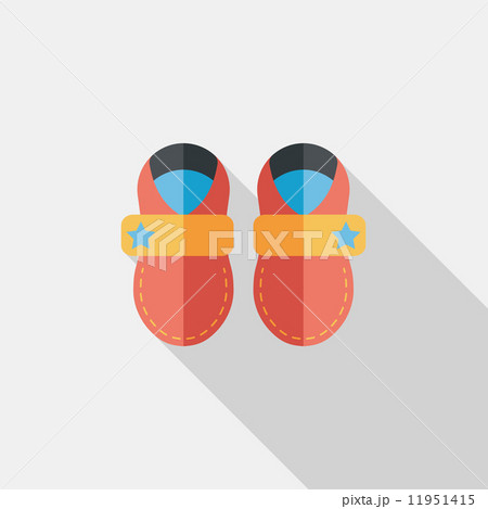baby booties flat icon with long shadow baby booties flat icon with long shadow 11951415