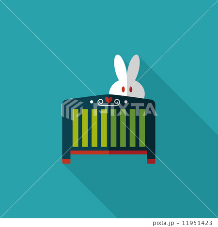 baby cradle bed flat icon with long shadow,eps10 baby cradle bed flat icon with long shadow,eps10 11951423