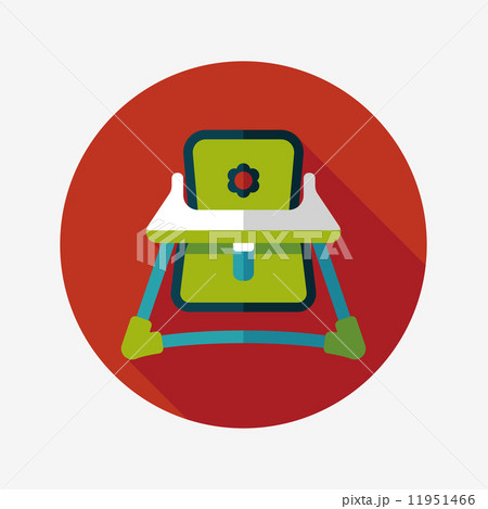 baby high chair flat icon with long shadow,eps10 11951466