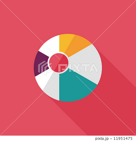 Beach ball flat icon with long shadow Beach ball flat icon with long shadow 11951475