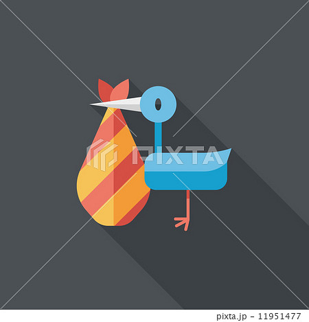 bird and baby flat icon with long shadow,eps10 11951477