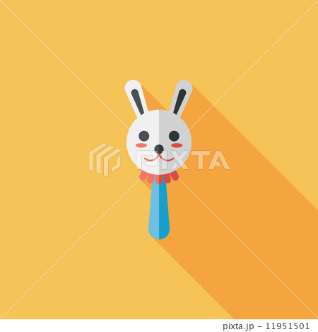 baby rattle flat icon with long shadow,eps10 11951501