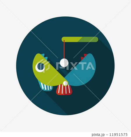 Fishing toy flat icon with long shadow,eps10 11951575