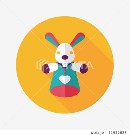 cat hand puppet flat icon with long shadow,eps10 11951623