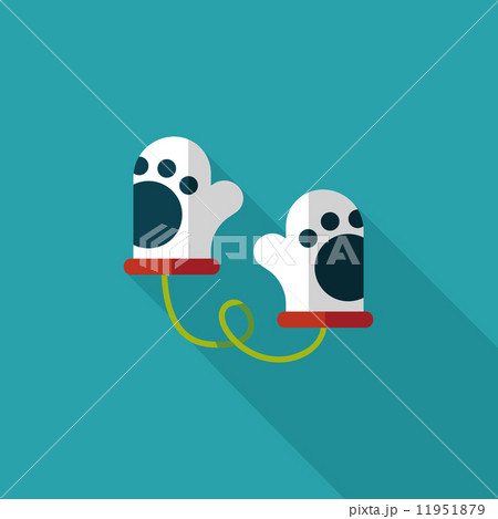 baby Gloves flat icon with long shadow,eps10 11951879