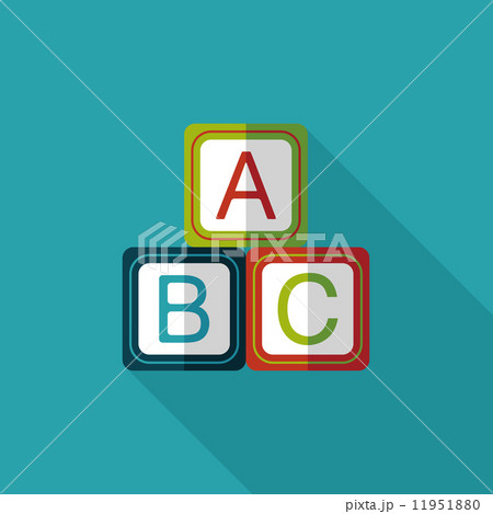 ABC blocks flat icon with long shadow,EPS 10 11951880