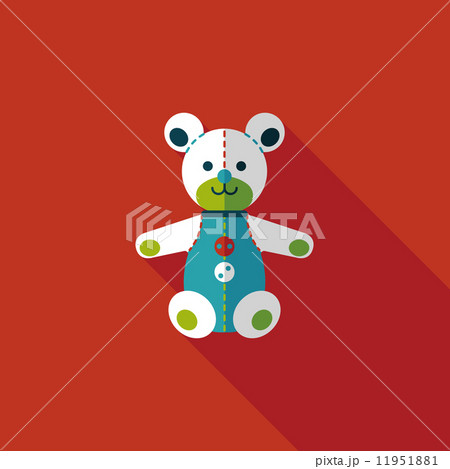 teddy bear flat icon with long shadow 11951881