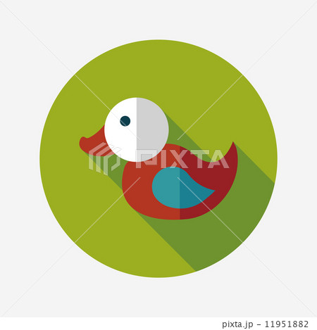 Duck toy flat icon with long shadow,eps 10 11951882