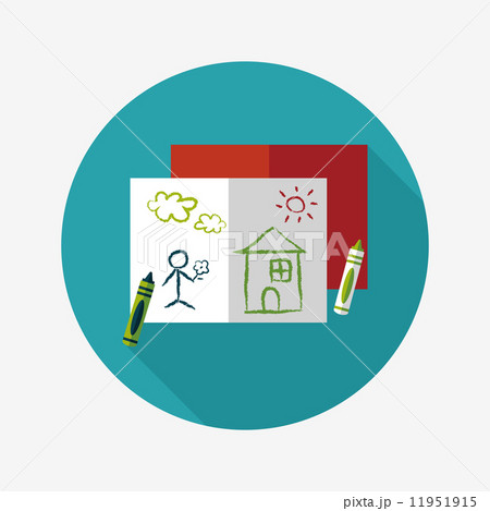 crayons flat icon with long shadow,eps10 11951915