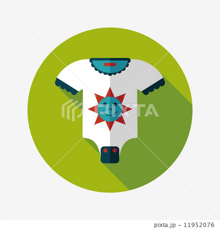 baby onesie flat icon with long shadow,EPS 10 11952076
