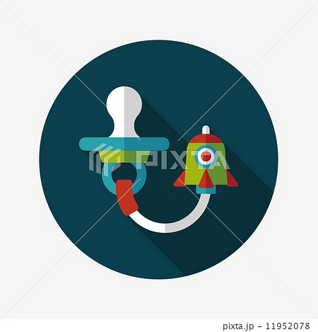 Baby's dummy flat icon with long shadow,EPS 10 Baby's dummy flat icon with long shadow,EPS 10 11952078