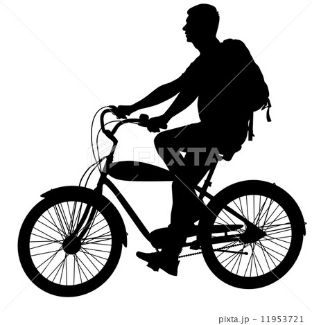 Silhouette of a cyclist male.  vector illustration. 11953721