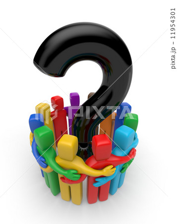 People with question. Teamwork metaphor 11954301