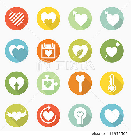 Heart icons long shadow design 11955502