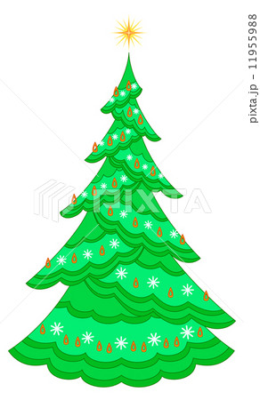 Christmas fir-tree with garland 11955988
