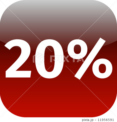 20 percent icon or button in red 20 percent icon or button in red 11956591