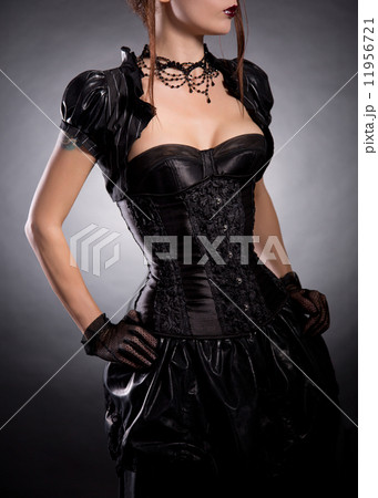 Elegant woman in Victorian style costume 11956721