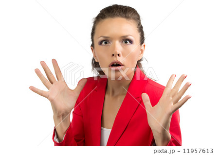 Portrait of puzzled business woman 11957613