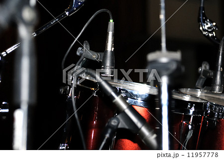 Drums set. Dark scene. 11957778