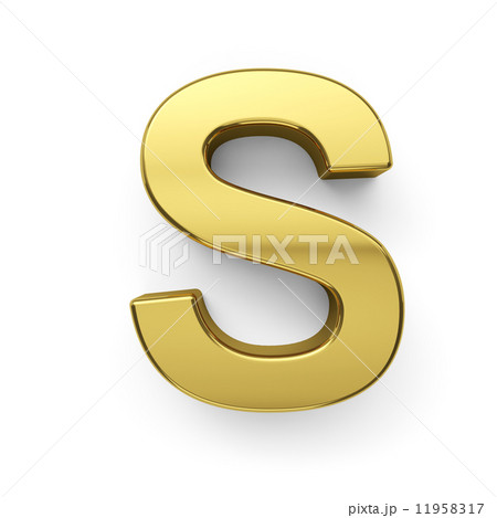 3d render of golden alphabet letter simbol - S 11958317