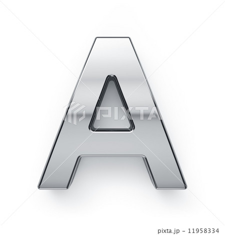 3d render of metalic alphabet letter simbol - A 11958334