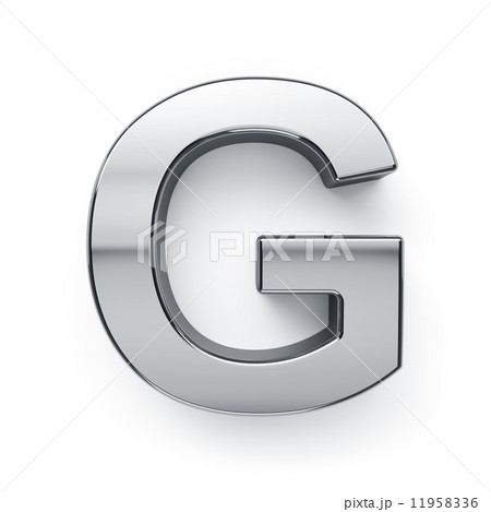 3d render of metalic alphabet letter simbol - G 11958336
