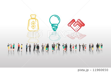 Business people with icons graphics 11960650